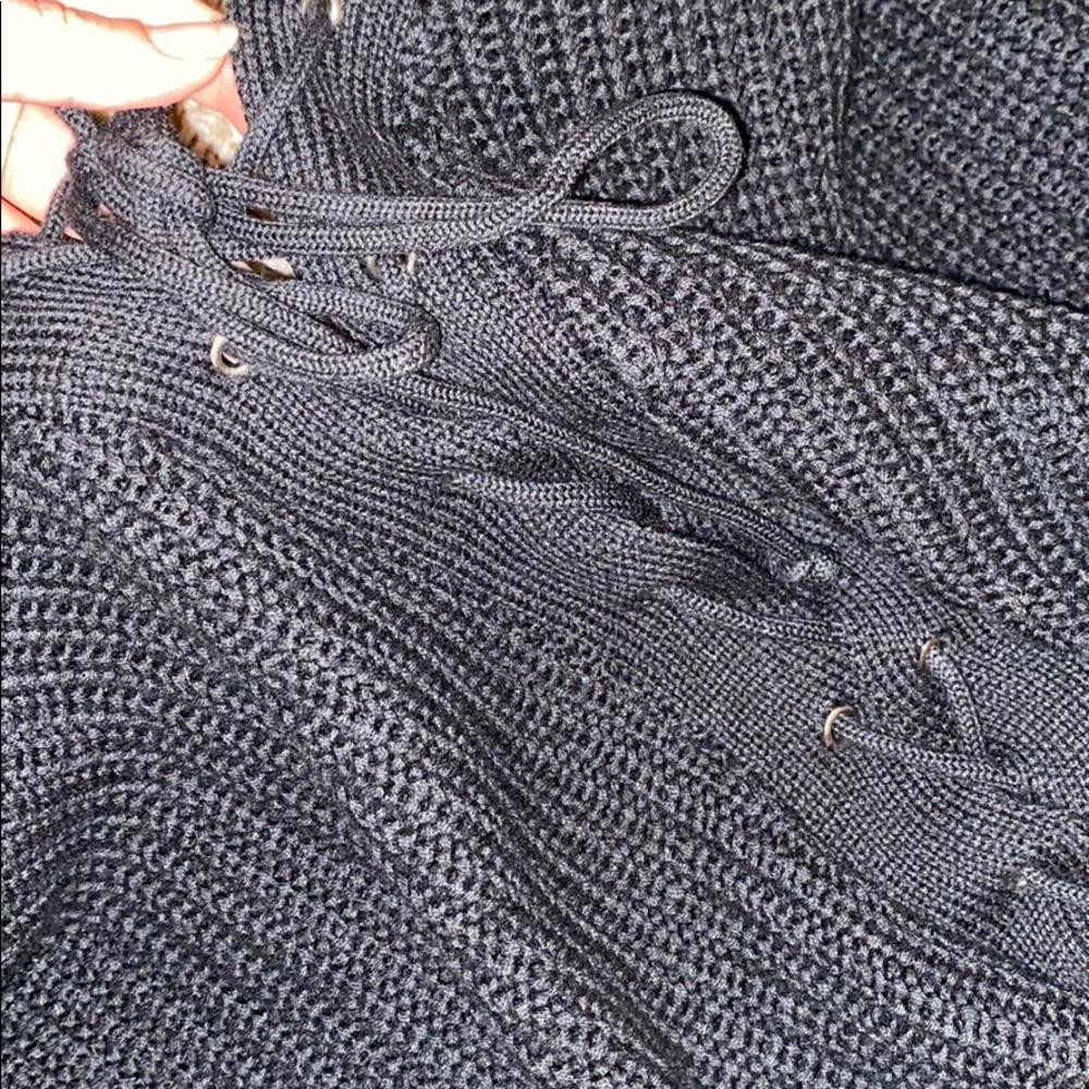 Nordstrom Black Lace Up Back Sweater - Picture 4 of 7